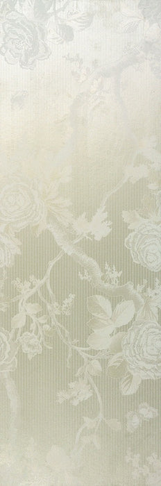 Dettaglio piastrella per rivestimento in gres porcellanato effetto decoro floreale 24x72 cm, collezione Park Avenue di Ceramica Settecento, colore Corda