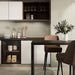 Cucina moderna con rivestimento in pasta bianca effetto tinta unita della collezione Pastel di Savoia Italia, formato 20x60 cm, colore Beige Matt