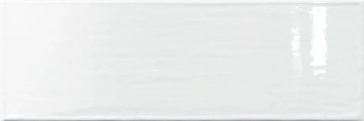 Piastrella per rivestimento bagno in pasta bianca effetto tinta unita della collezione Pastel di Savoia Italia, formato 20x60 cm, colore White Glossy