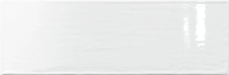 Piastrella per rivestimento bagno in pasta bianca effetto tinta unita della collezione Pastel di Savoia Italia, formato 20x60 cm, colore White Glossy