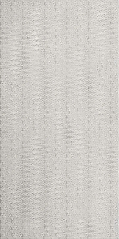 Piastrella per rivestimento interno in gres porcellanato effetto resina 3D a rilievo della collezione Pastel X di Ceramica Rondine, formato 60x120 cm, colore Zen Seta