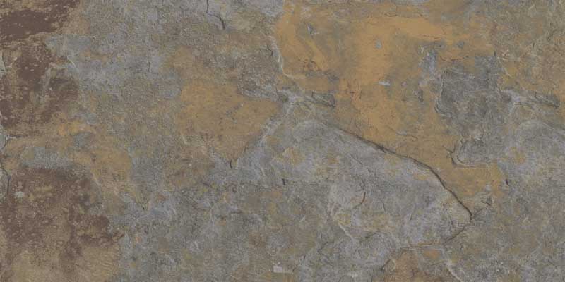 Dettaglio piastrella in gres porcellanato effetto pietra naturale esotica. Collezione Polinesia di Idea Ceramica, Colore Padang Formato 30x60 antiscivolo R11 per esterni