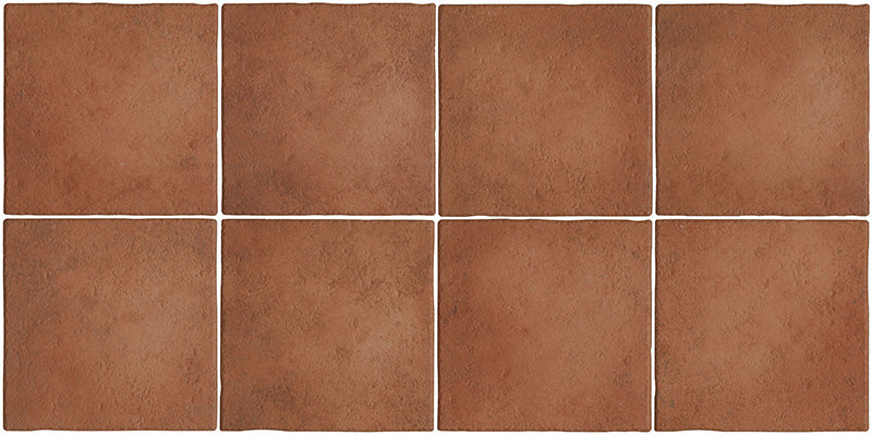 Dettaglio piastrelle in gres porcellanato effetto cotto provenzale della collezione Selciaia di keradom, formato 25x25, colore Cotto