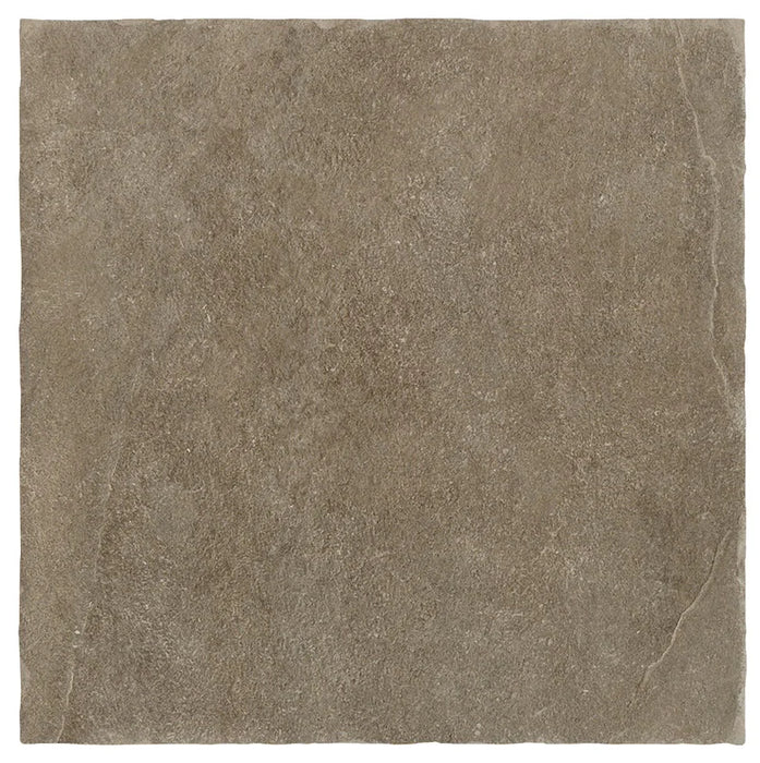 Dettaglio piastrella in gres porcellanato effetto pietra rustica della Collezione Proxi di Ceramica Settecento, colore Bruno 48x48