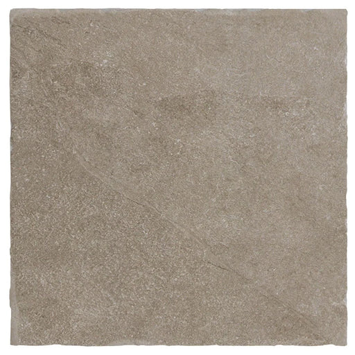 Dettaglio piastrella in gres porcellanato effetto pietra rustica della Collezione Proxi di Ceramica Settecento, colore Tortora 32x32