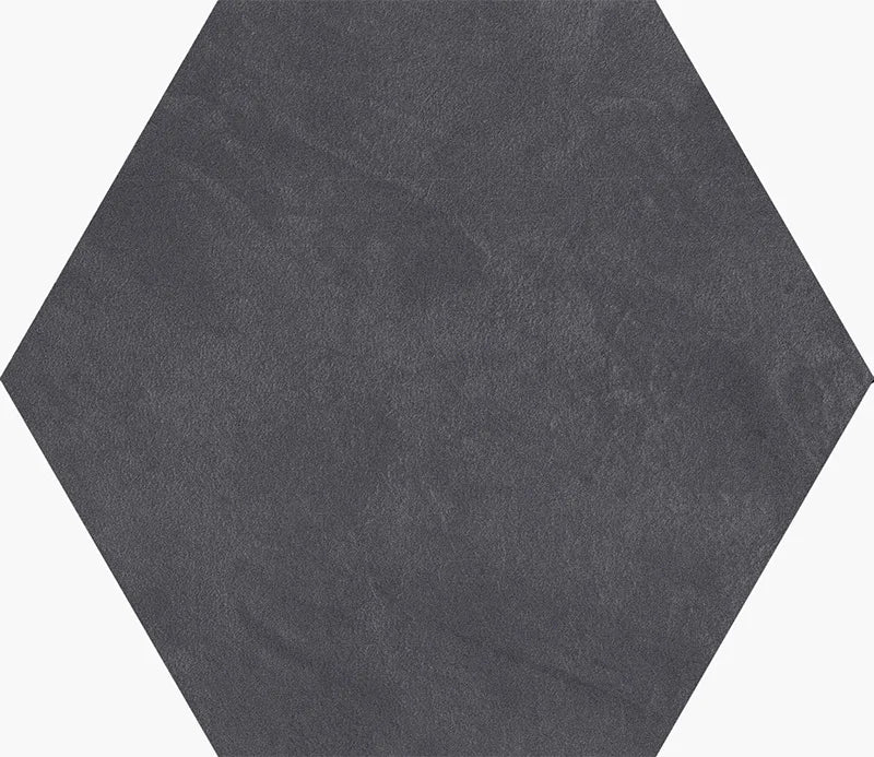 Piastrella gres Quadra Ardesia 22x25 cm Eccentrico, effetto cemento esagonale opaco.