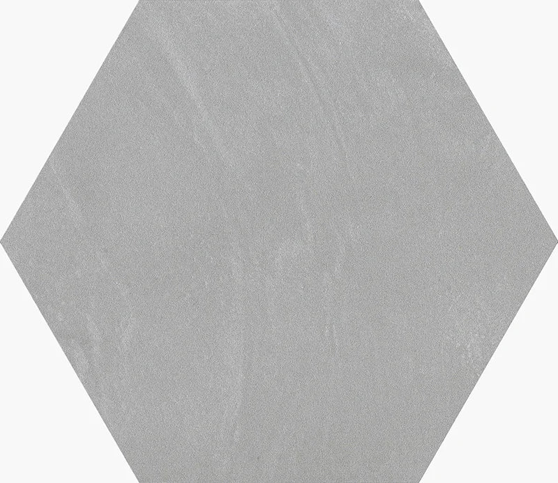 Piastrella gres Quadra Cenere 22x25 cm Eccentrico, effetto cemento esagonale opaco.