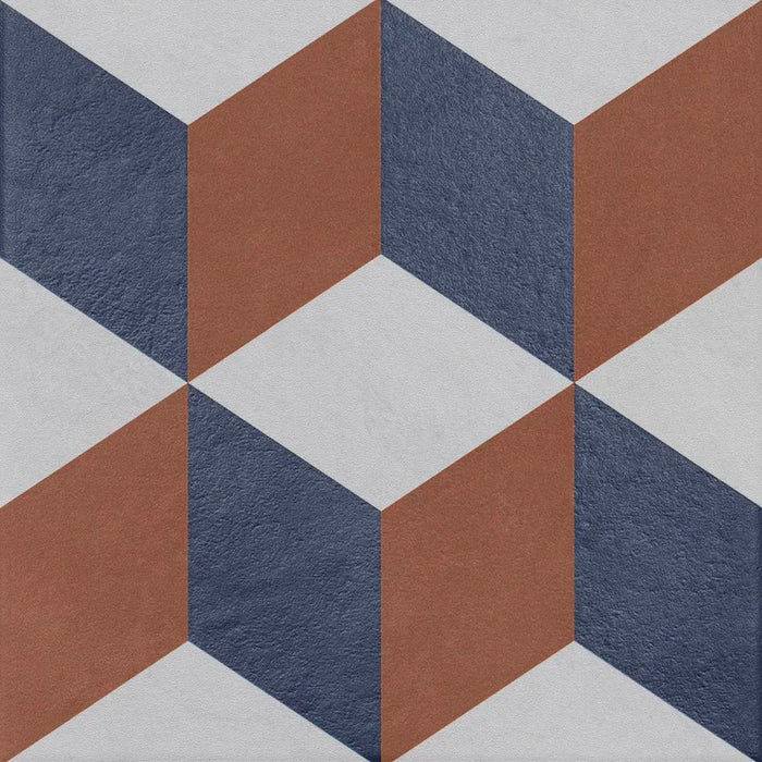 Piastrella gres Quadra Decoro 10 20.5x20.5 cm Eccentrico, effetto cementina opaco.