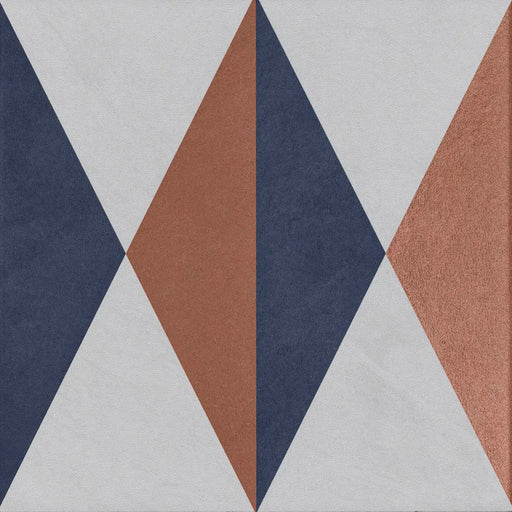 Piastrella gres Quadra Decoro 13 20.5x20.5 cm Eccentrico, effetto cementina opaco.