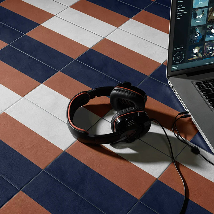 Piastrella gres Quadra Decoro 17 20.5x20.5 cm Eccentrico, effetto cementina opaco.