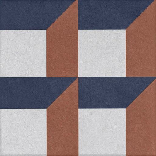 Piastrella gres Quadra Decoro 9 20.5x20.5 cm Eccentrico, effetto cementina opaco.