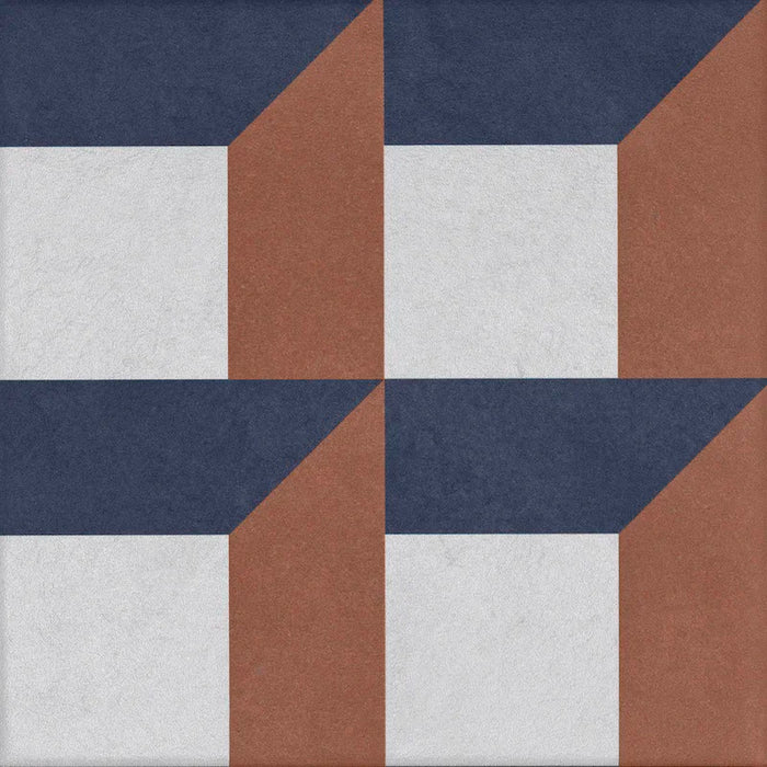 Piastrella gres Quadra Decoro 9 20.5x20.5 cm Eccentrico, effetto cementina opaco.