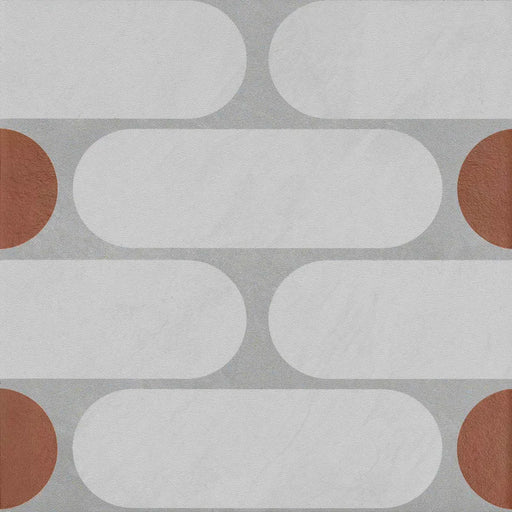 Piastrella gres Quadra Decoro CEQUA020007 20.5x20.5 cm Eccentrico, effetto cementina opaco.