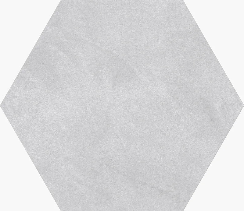 Piastrella gres Quadra Ghiaccio 22x25 cm Eccentrico, effetto cemento esagonale opaco.