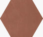 Piastrella gres Quadra Terracotta 22x25 cm Eccentrico, effetto cemento esagonale opaco.