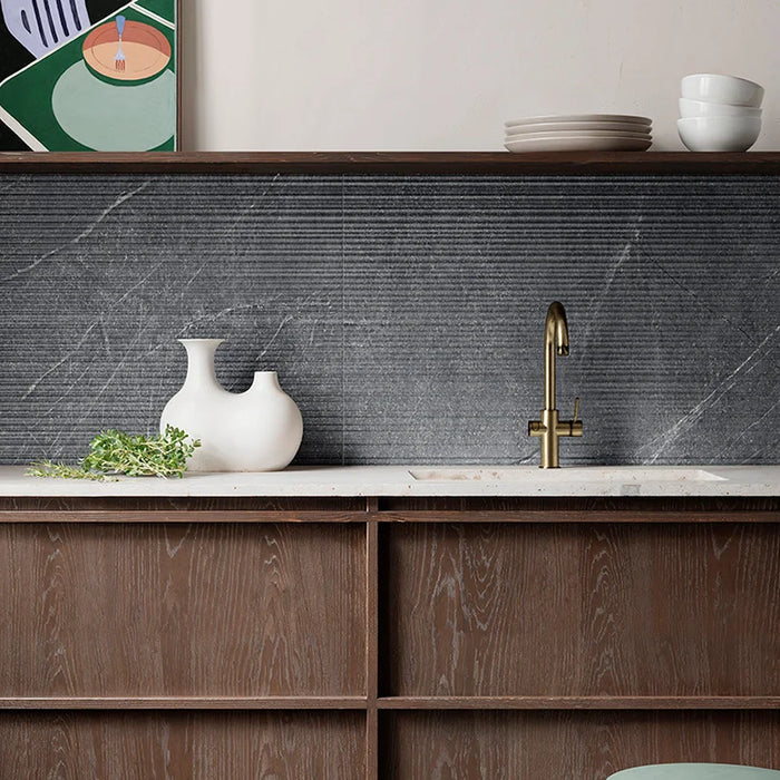 Piastrella gres Regula 3 Ribbed 60x120 cm Eccentrico, effetto pietra effetto rigato.