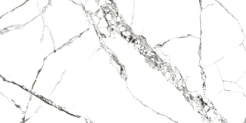 Dettaglio piastrella in gres porcellanato effetto marmo della collezione Reverse di Ceramica Settecento, colore Artic 30x60