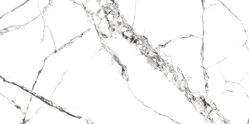 Dettaglio piastrella in gres porcellanato effetto marmo della collezione Reverse di Ceramica Settecento, colore Artic 30x60