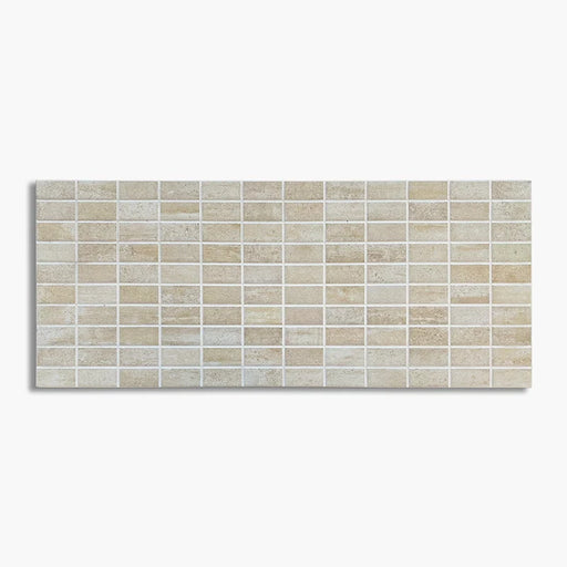 Piastrelle rivestimento bagno e cucina 25x60 scontate, effetto mosaico beige