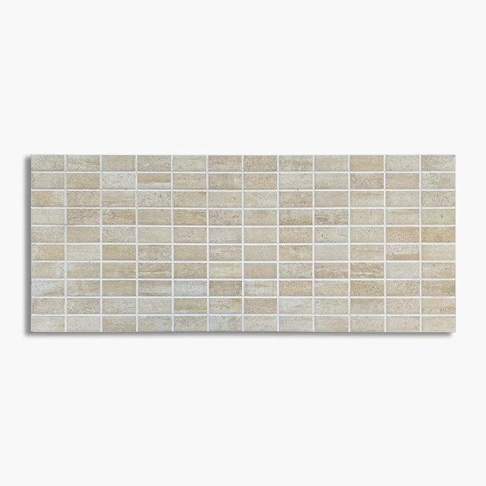 Piastrelle rivestimento bagno e cucina 25x60 scontate, effetto mosaico beige