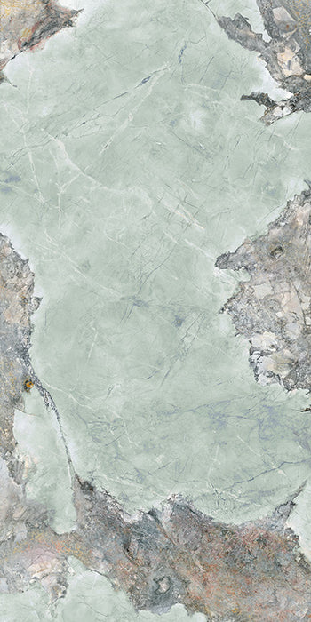 Dettaglio piastrella in gres porcellanato effetto marmo Opaco della collezione Invisible di Ceramica Rondine, formato 60x120, colore Green