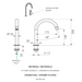 scheda tecnica miscelatore a 2 fori per lavabo della serie fusion di daniel rubinetterie