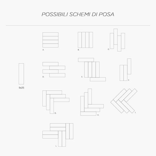 schemi di posa piastrelle effetto mattoncino 6x25