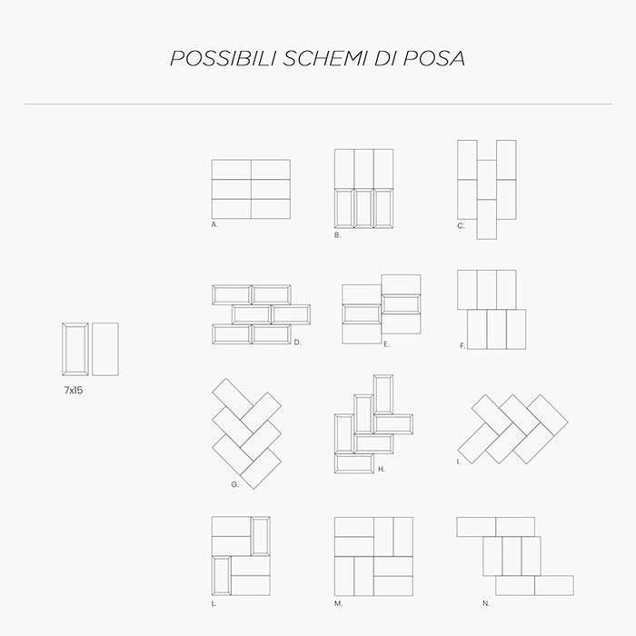 schemi di posa piastrelle effetto mattoncino 7.5x15