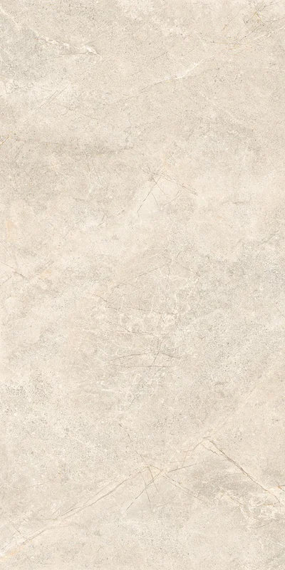 Piastrella Glow Stone Ivory di Herberia Ceramiche in gres porcellanato effetto pietra con riflessi metallici 60x120 cm per pavimenti e rivestimenti contemporanei