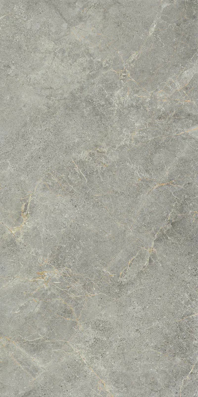 Piastrella Glow Stone Oxid di Herberia Ceramiche in gres porcellanato effetto pietra con riflessi metallici 60x120 cm per pavimenti e rivestimenti contemporanei