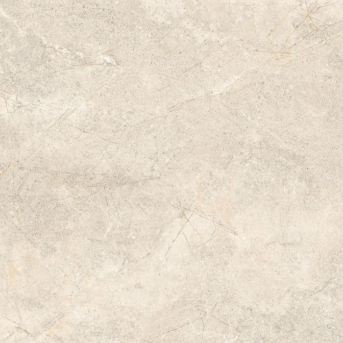 Piastrella Glow Stone Ivory di Herberia Ceramiche in gres porcellanato effetto pietra con riflessi metallici 60x60 cm per pavimenti e rivestimenti contemporanei