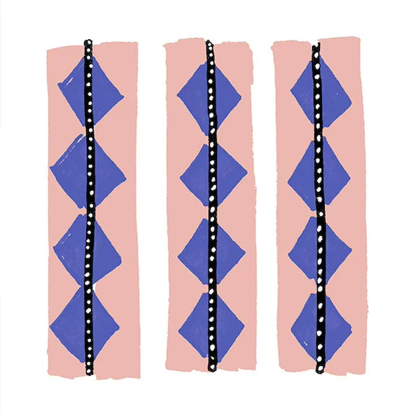 Piastrelle lucide in gres decorate con disegni colorati ispirati a festival, formato 10x10 cm, collezione Stories di 41zero42, colore Caravan Lux