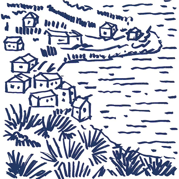 Piastrelle lucide in gres decorate con disegni colorati ispirati alla Costiera Amalfitana, formato 10x10 cm, collezione Stories di 41zero42, colore Costiera Lux