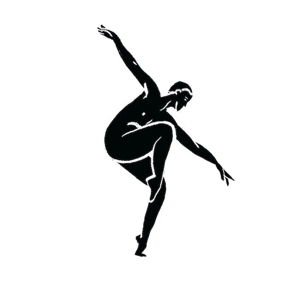 Piastrelle opache in gres decorate con silhouette danzanti nere, formato 10x10 cm, collezione Stories di 41zero42, colore Dance Matte
