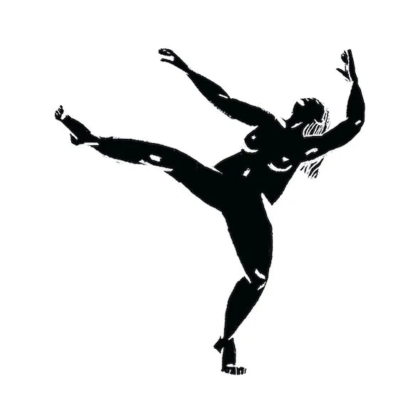 Piastrelle Lucide in gres decorate con silhouette danzanti nere, formato 10x10 cm, collezione Stories di 41zero42, colore Dance Lux