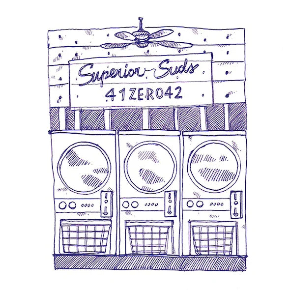 Piastrelle lucide in gres decorate con disegni a penna blu, formato 10x10 cm, collezione Stories di 41zero42, colore Eddie Lux