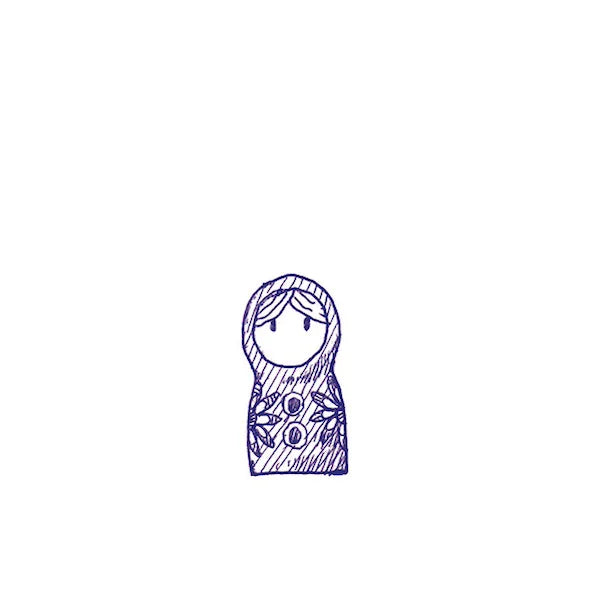 Piastrelle lucide in gres decorate con disegni a penna blu, formato 10x10 cm, collezione Stories di 41zero42, colore Eddie Lux