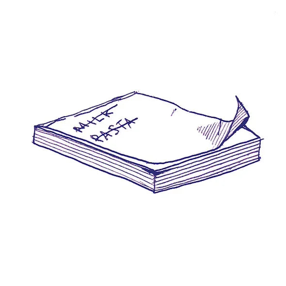 Piastrelle opache in gres decorate con disegni a penna blu, formato 10x10 cm, collezione Stories di 41zero42, colore Eddie Matte