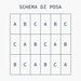 Schema di posa composizioni della collezione Paper41 Lux di 41zero42