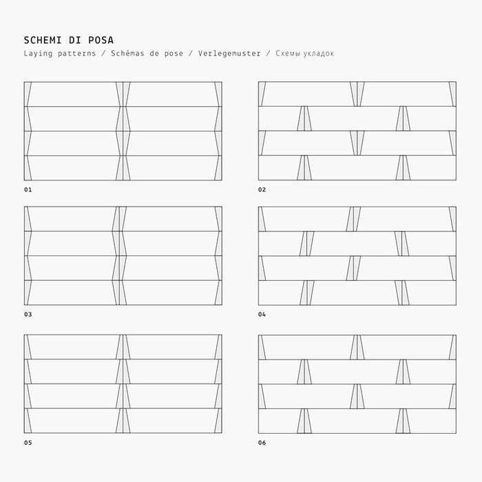 Schemi di posa della collezione Skema di Ceramica Settecento