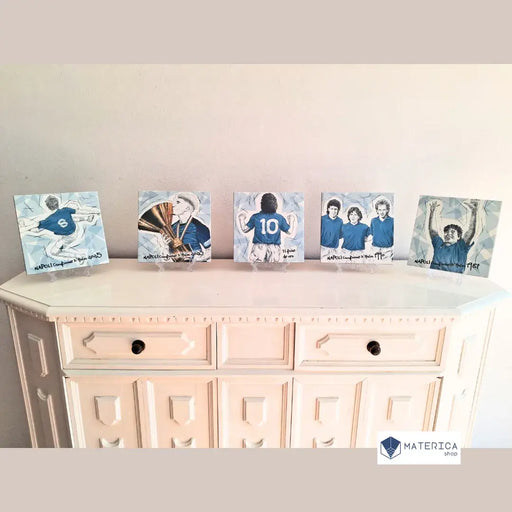 piastrelle artistiche scudetti napoli, idea regalo da collezione