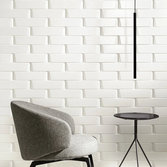 Skema Bright White - Rivestimento Effetto Mattoncino Lucido 7,5x30