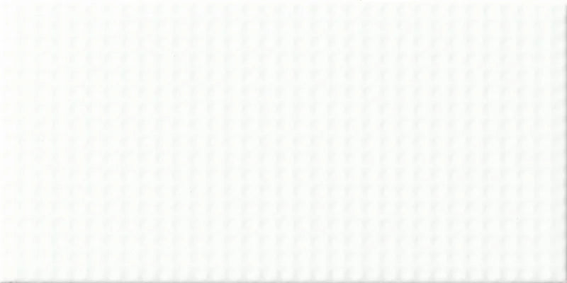 Dettaglio piastrella da rivestimento in pasta bianca effetto Puntinato a rilievo della collezione Sketches di Ceramica settecento, formato 10x20 cm, colore Bright White Dots