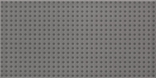 Dettaglio piastrella da rivestimento in pasta bianca effetto puntinato a rilievo della collezione Sketches di Ceramica settecento, formato 10x20 cm, colore Charcoal Dots