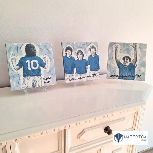 celebrazione scudetti città di Napoli su piastrelle artistiche