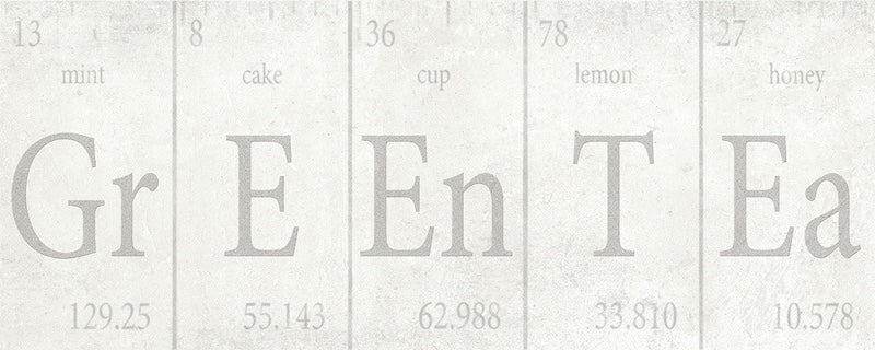 Dettaglio piastrella da rivestimento Cucina effetto cemento con decoro a parole della collezione Soho di Paul & Co Ceramiche, formato 20x50, colore Chef Ice