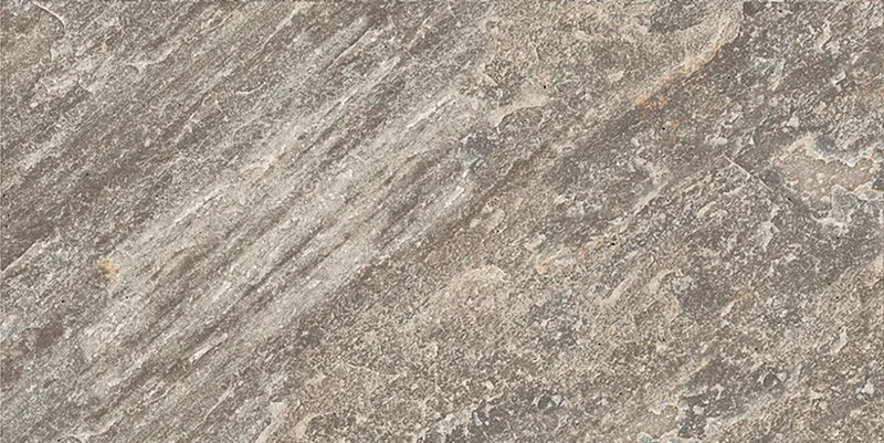 Dettaglio piastrella in gres porcellanato effetto pietra naturale quarzite della Collezione Stonequartz di Alfalux, formato 20x40 non rettificato, colore Grigio