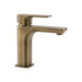 miscelatore per lavabo di design della serie Minerva di matericaSHOP, SERIE TIARA DI DANIEL RUBINETTERIE. Finitura vecchio ottone