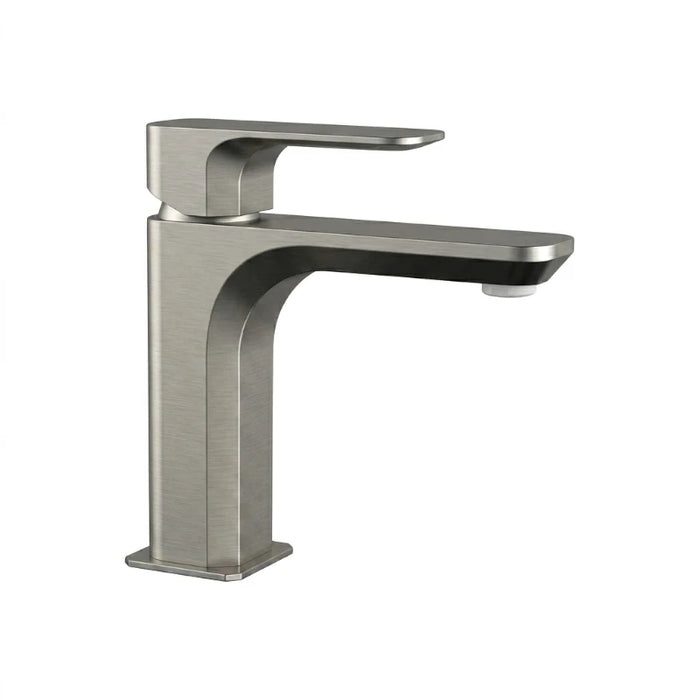 miscelatore per lavabo di design della serie Minerva di matericaSHOP, SERIE TIARA DI DANIEL RUBINETTERIE. Finitura visual inox