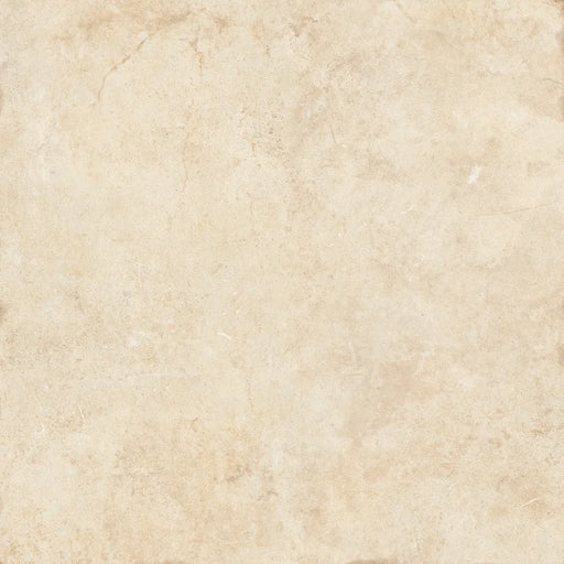 Piastrella in gres porcellanato effetto pietra leccese della collezione Terre d'Otranto di Ceramica Rondine, formato 60x60 cm con bordo naturale, colore Blend